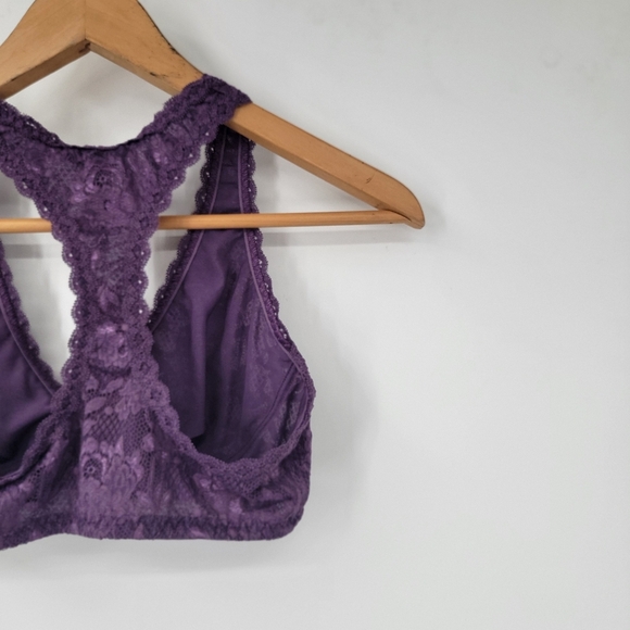 Cosabella Never Say Never Racerback Bralette Size Medium Zaadi Purple Lace - Picture 11 of 12